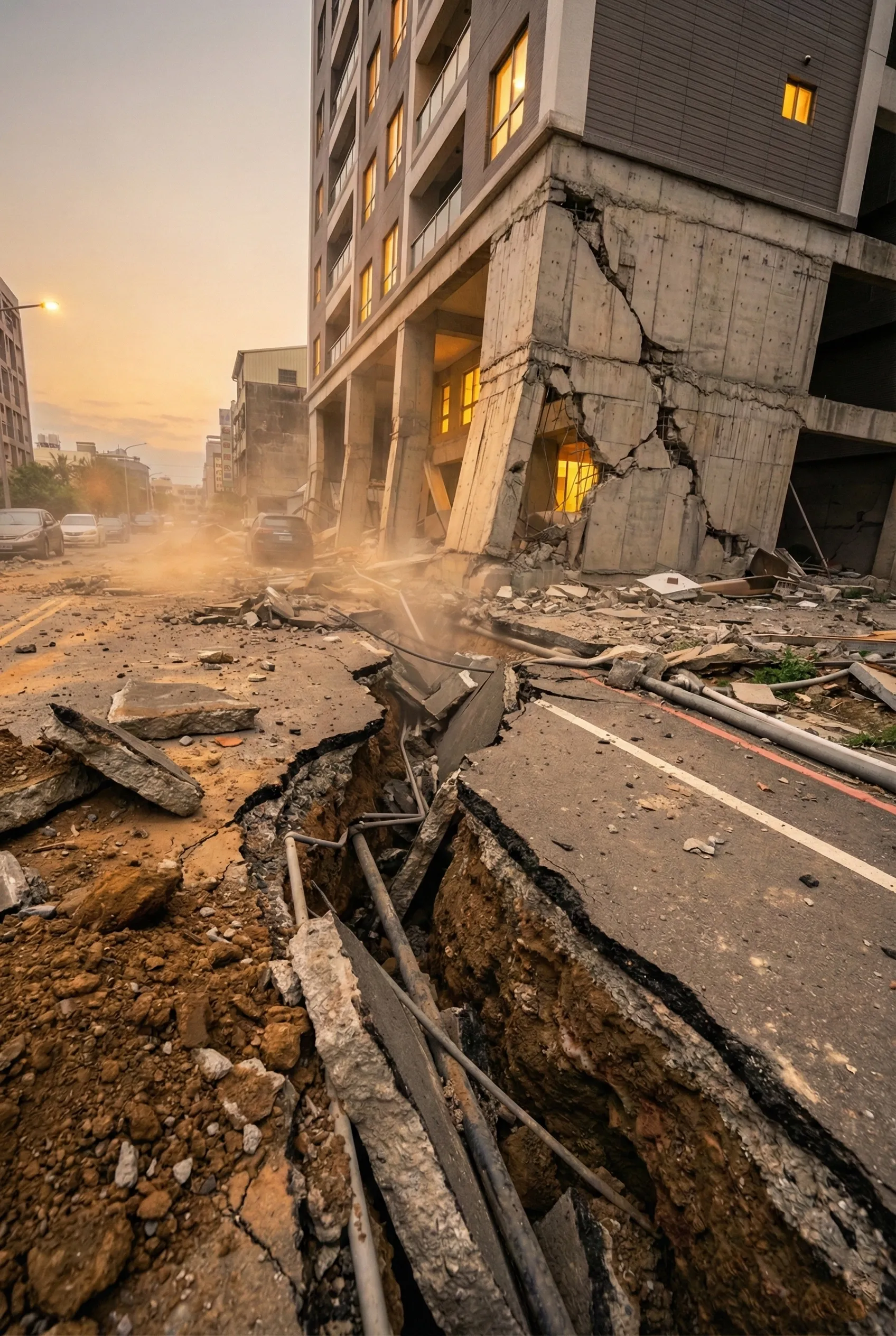Deprem sonrası hasar görmüş binalar ve Panacea DASK Zorunlu Deprem Sigortası güvencesi​
