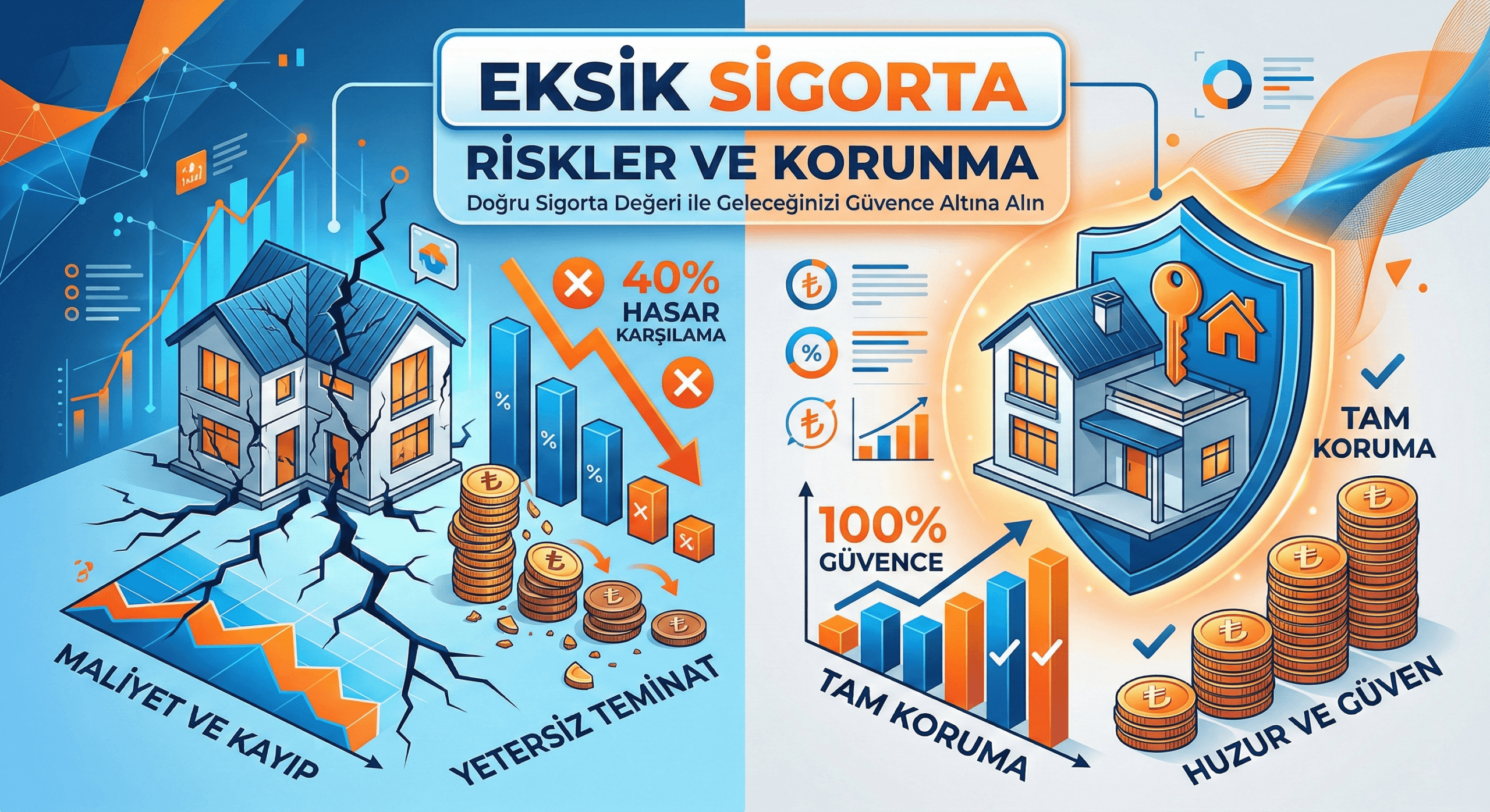Eksik sigorta nedeniyle azalan hasar tazminatı ve nispi tazminat kuralı görseli - Panacea Sigorta rehberi